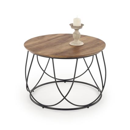 Koffie Tafel NUBIRA 41x60 cm zwart/bruin