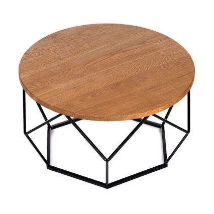 Koffie Tafel OAKLOFT 40x70 cm zwart/eiken