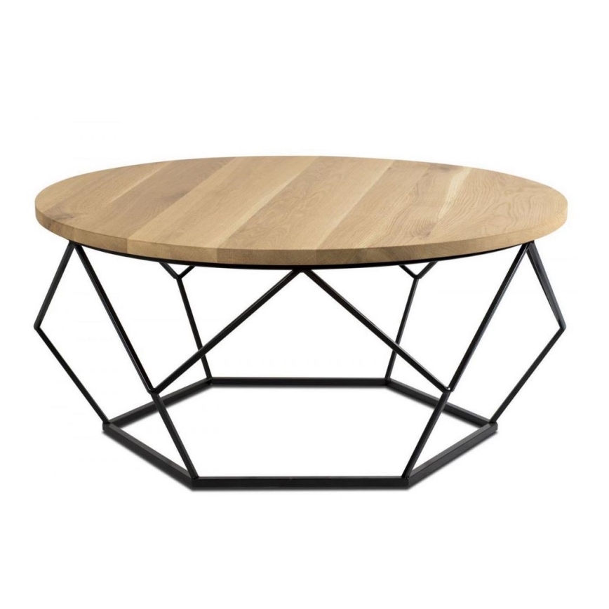 Koffie Tafel OAKLOFT 41,5x90 cm zwart/eiken