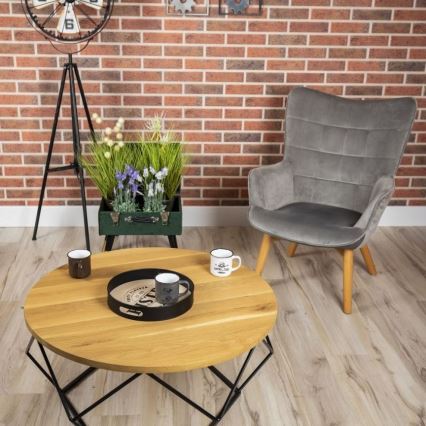 Koffie Tafel OAKLOFT 41,5x90 cm zwart/eiken