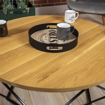 Koffie Tafel OAKLOFT 41,5x90 cm zwart/eiken