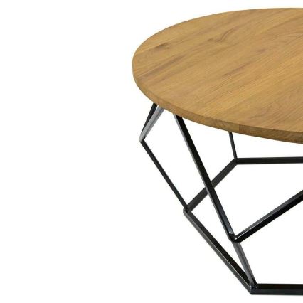 Koffie Tafel OAKLOFT 41,5x90 cm zwart/eiken