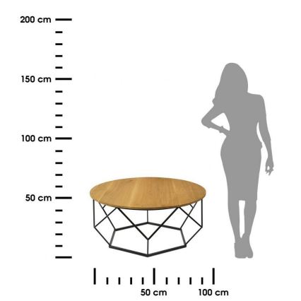 Koffie Tafel OAKLOFT 41,5x90 cm zwart/eiken