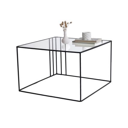 Koffie Tafel OUTLINE 36x55 cm zwart/transparant