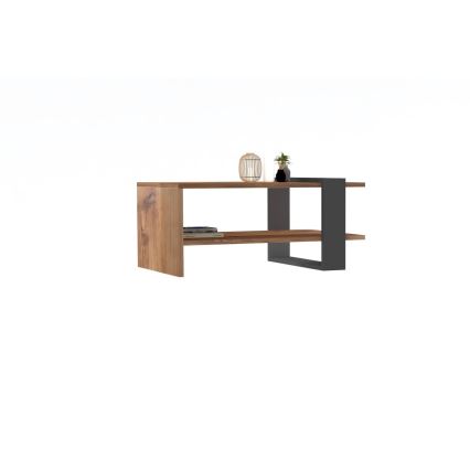 Koffie Tafel OVA 35x80 cm bruin/antraciet