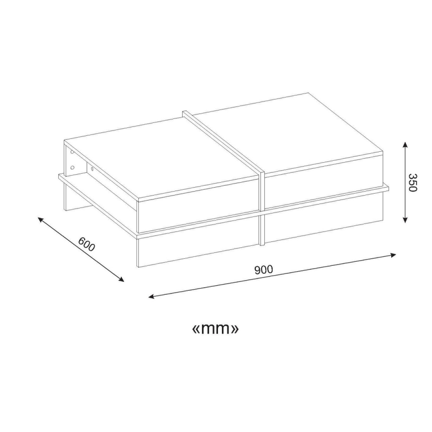Koffie Tafel PLUS 35x90 cm bruin/wit