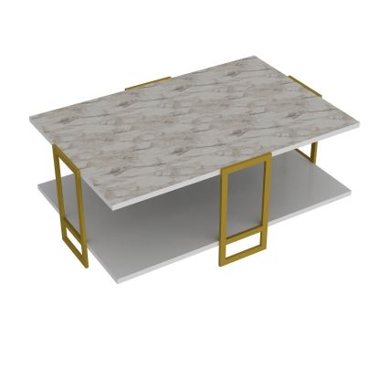 Koffie Tafel POLKA 36,6x91,5 cm goud/wit