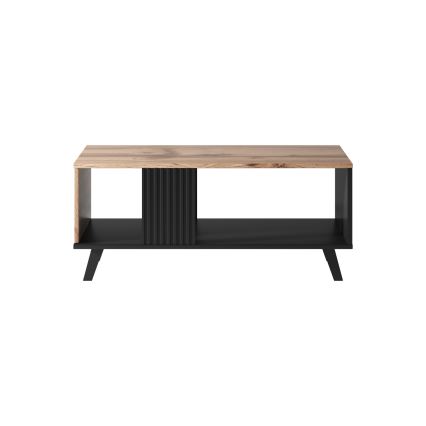 Koffie Tafel RANDOM 40x92 cm zwart/eiken wotan