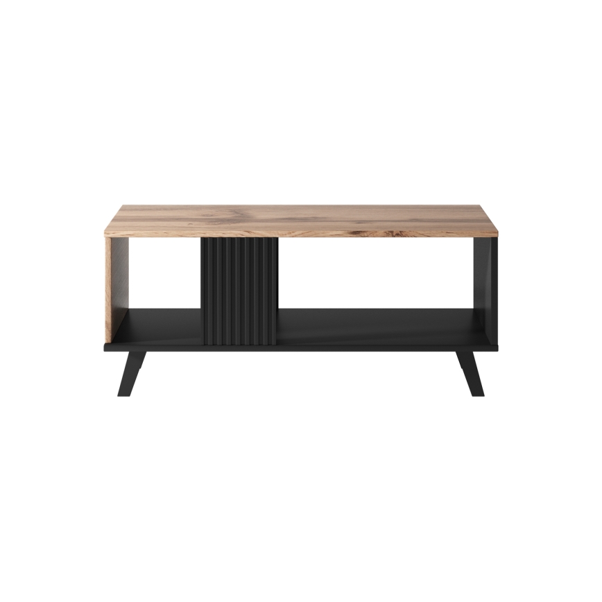 Koffie Tafel RANDOM 40x92 cm zwart/eiken wotan
