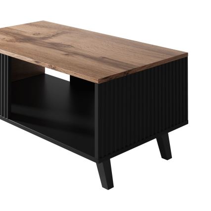 Koffie Tafel RANDOM 40x92 cm zwart/eiken wotan