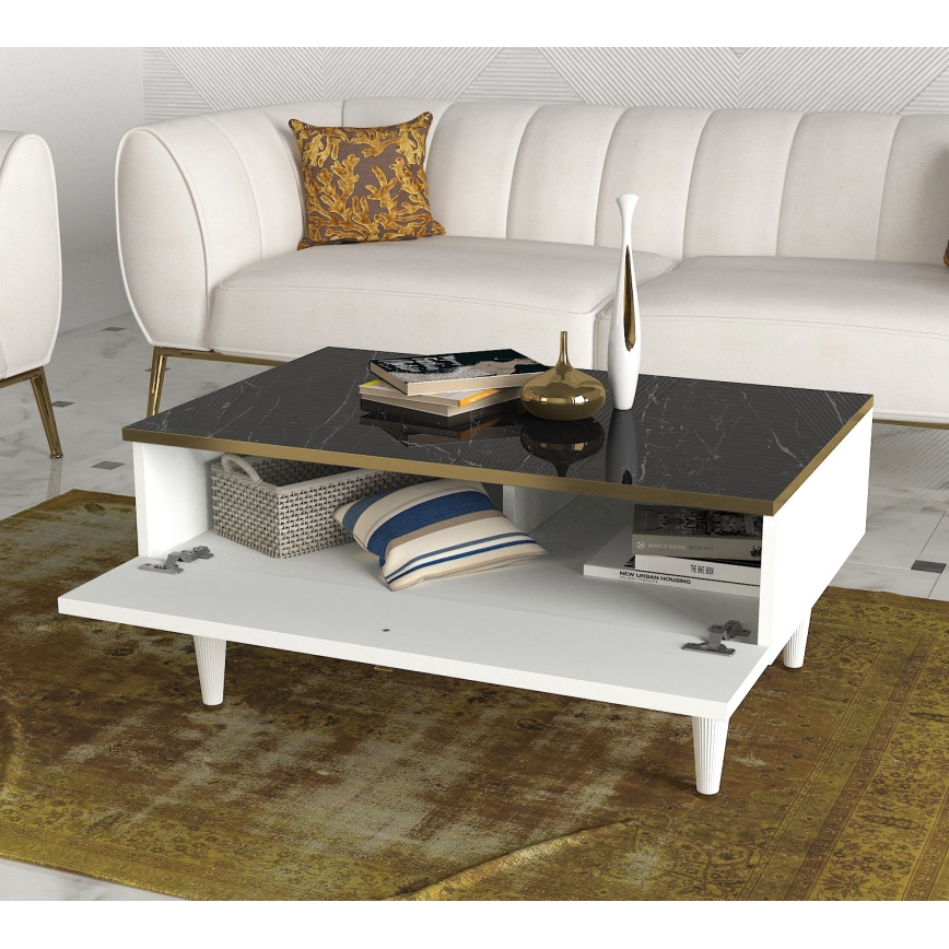 Koffie Tafel RAVENNA 60x90 cm wit