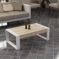 Koffie Tafel RETRO 40x90 cm wit/beige