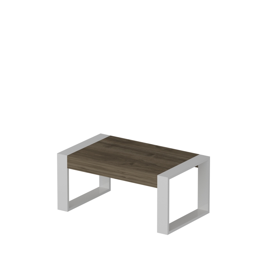 Koffie Tafel RETRO 40x90 cm wit/bruin