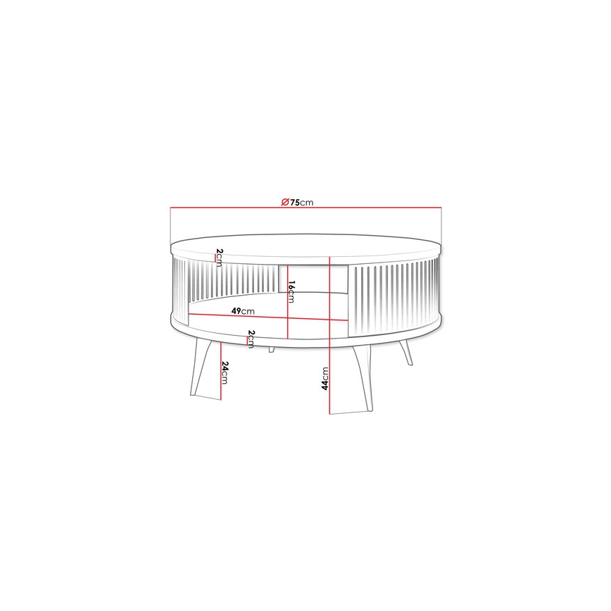 Koffie Tafel ROENNI 44x75 cm zwart/wit