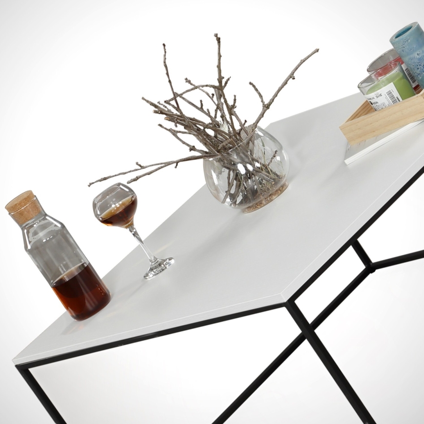 Koffie Tafel ROYAL 43x75 cm zwart/wit