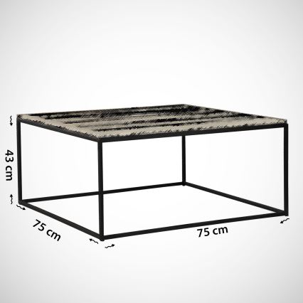 Koffie Tafel ROYAL 43x75 cm zwart/wit