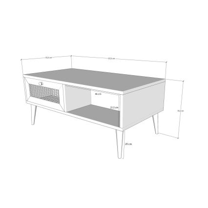 Koffie Tafel SIDYMA 45x97 cm bruin