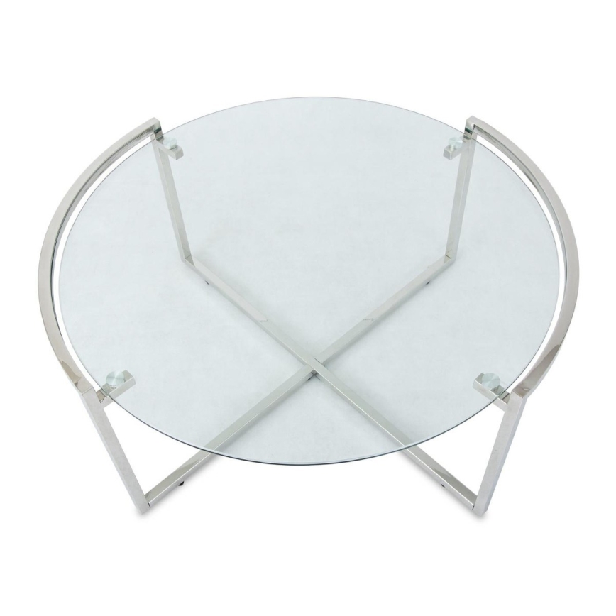 Koffie Tafel SOLAS 40x90 cm glanzend chroom/doorzichtig