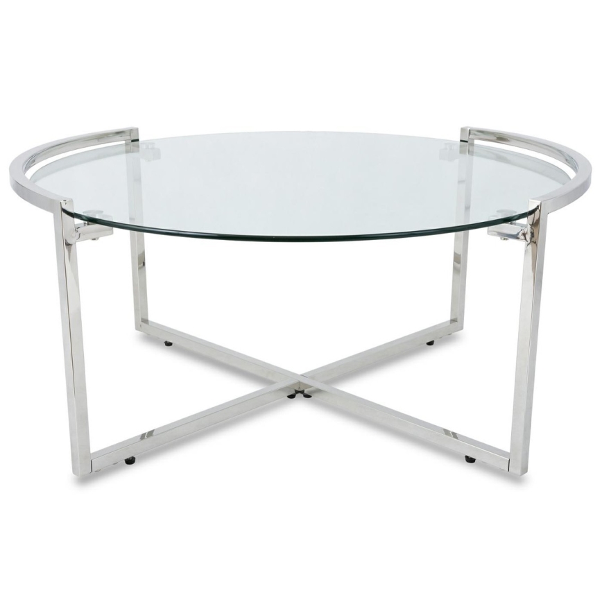 Koffie Tafel SOLAS 40x90 cm glanzend chroom/doorzichtig