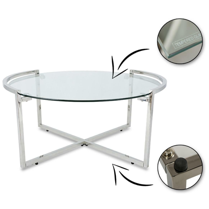 Koffie Tafel SOLAS 40x90 cm glanzend chroom/doorzichtig