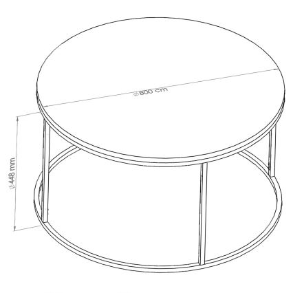 Koffie Tafel STARTIS 80x45 cm zwart