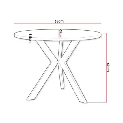 Koffie Tafel STK 50x65 cm zwart/wit