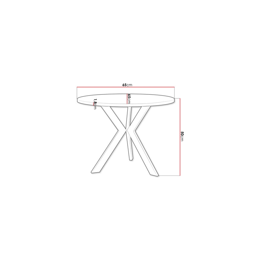 Koffie Tafel STK 50x65 cm zwart/wit