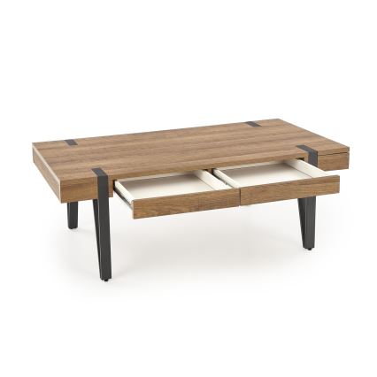 Koffie Tafel TULUZA 41x120 cm goud walnoot/zwart