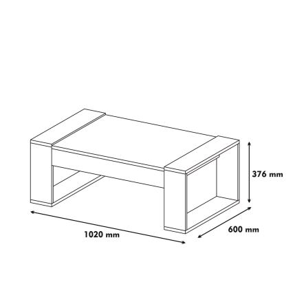 Koffie Tafel VENUS 38x102 cm crème/bruin