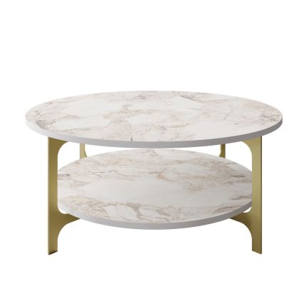 Koffie Tafel VERSY 37x90 cm wit/goud