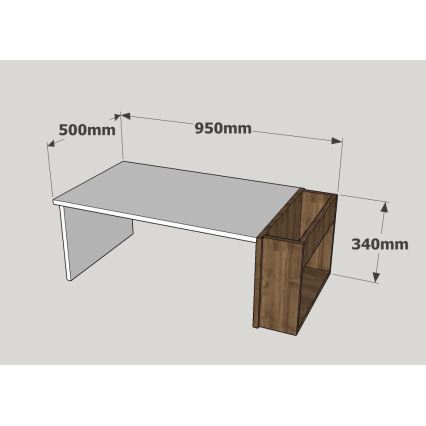 Koffie Tafel VIEW 34x95 cm wit