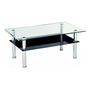 Koffie Tafel YOLANDA 50x103 cm doorzichtig/glanzend chroom