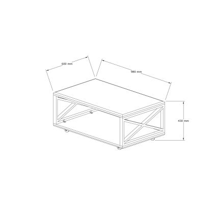 Koffie Tafel YUSO 42,5x98 cm dennen