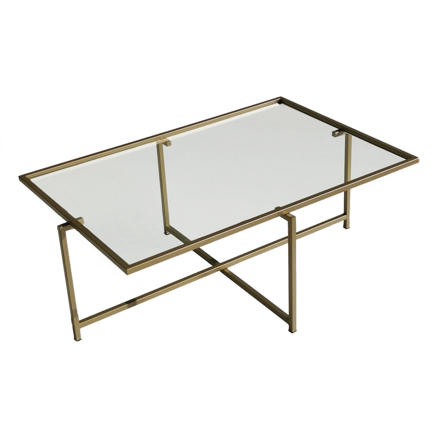 Koffie Tafel ZON 35x94 cm goud/doorzichtig