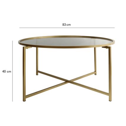 Koffie Tafel ZON 40x83 cm goud/doorzichtig