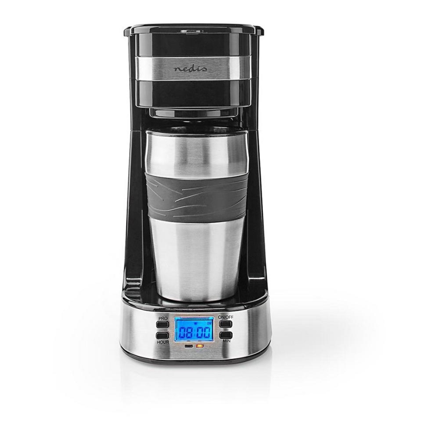 Koffiemachine voor één mok 0,42 L met timer en reisbeker