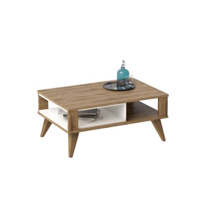 Koffietafel IONIS 40x90 cm bruin/wit