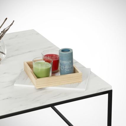 Koffietafel MARMO 43x75 cm zwart/wit