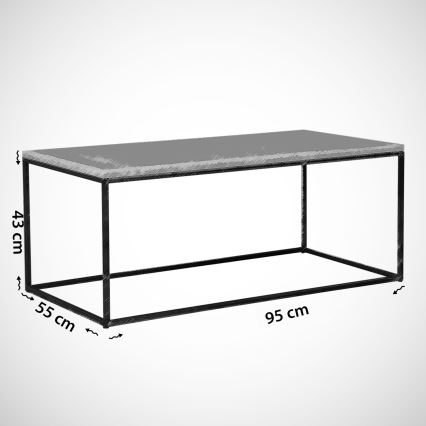 Koffietafel ROYAL 43x95 cm zwart