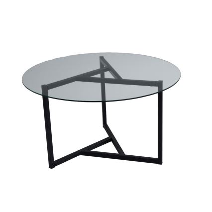 Koffietafel TRIO 42x75 cm transparant/zwart