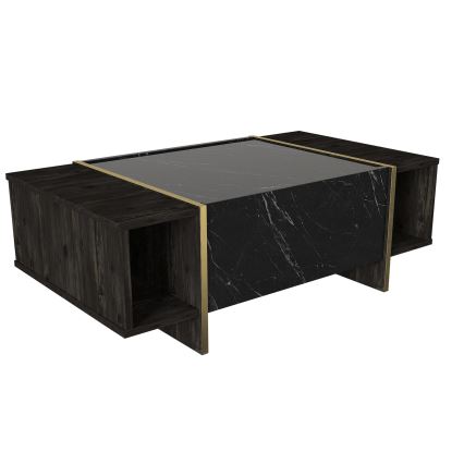 Koffietafel VEYRON 37,3x103,8 cm zwart/goud