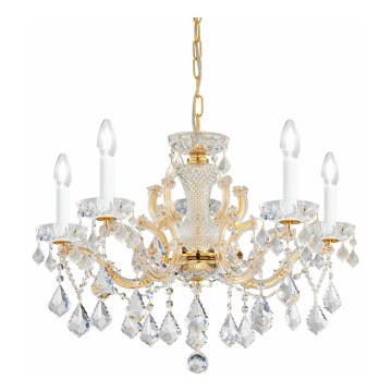 Kolarz 3149.85.3.KoT - Kristallen kroonluchter aan ketting MARIA LOUISE 5xE14/40W/230V 24K goud