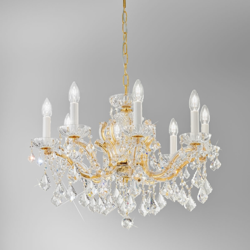 Kolarz 3149.88.3.KoT - Kristallen kroonluchter aan ketting MARIA LOUISE 8xE14/40W/230V 24K goud