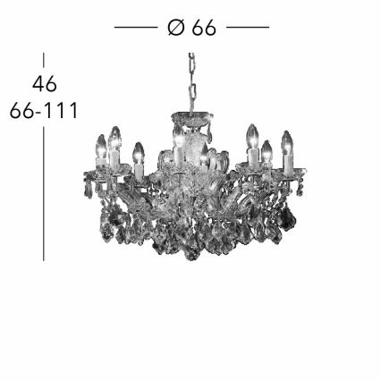 Kolarz 3149.88.3.KoT - Kristallen kroonluchter aan ketting MARIA LOUISE 8xE14/40W/230V 24K goud