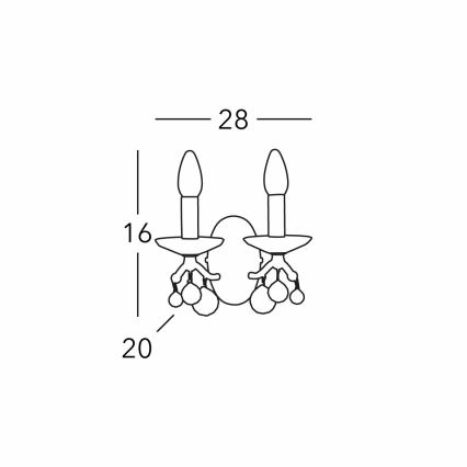 Kolarz 3234.62.3.KoT - Kristallen wandlamp CARMEN 2xE14/60W/230V 24-karaats goud