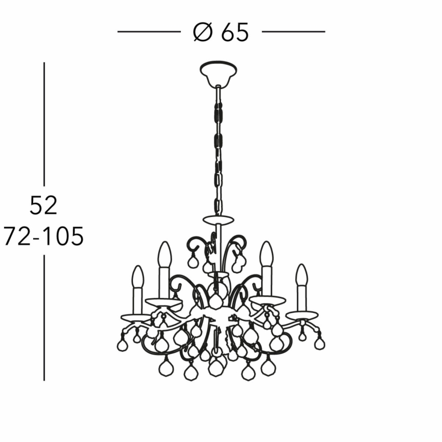 Kolarz 3234.85.3.KoT - Kristallen hanglamp aan een ketting CARMEN 5xE14/60W/230V 24K goud