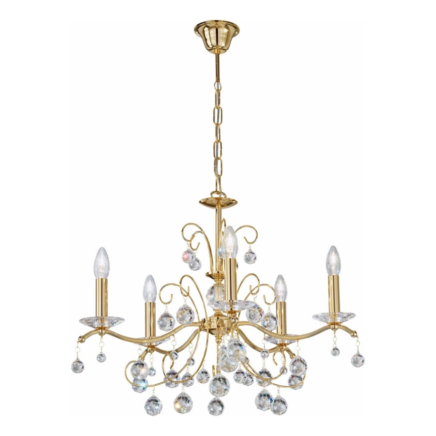 Kolarz 3234.85.3.KoT - Kristallen kroonluchter aan ketting CARMEN 5xE14/60W/230V 24K goud