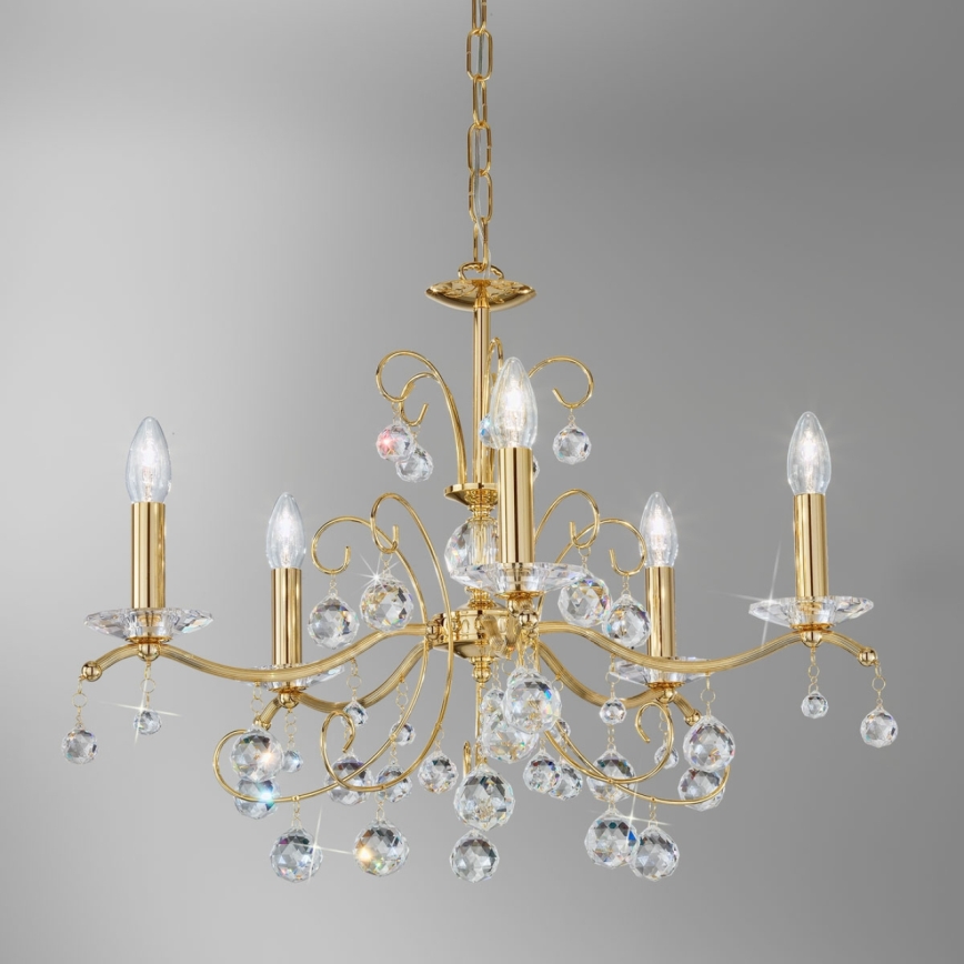 Kolarz 3234.85.3.KoT - Kristallen kroonluchter aan ketting CARMEN 5xE14/60W/230V 24K goud