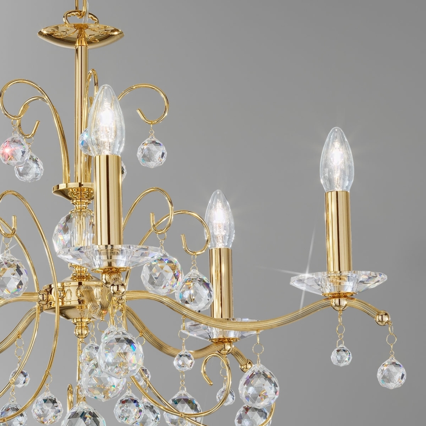 Kolarz 3234.85.3.KoT - Kristallen kroonluchter aan ketting CARMEN 5xE14/60W/230V 24K goud