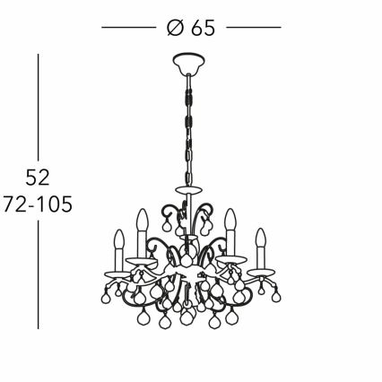 Kolarz 3234.85.3.KoT - Kristallen kroonluchter aan ketting CARMEN 5xE14/60W/230V 24K goud